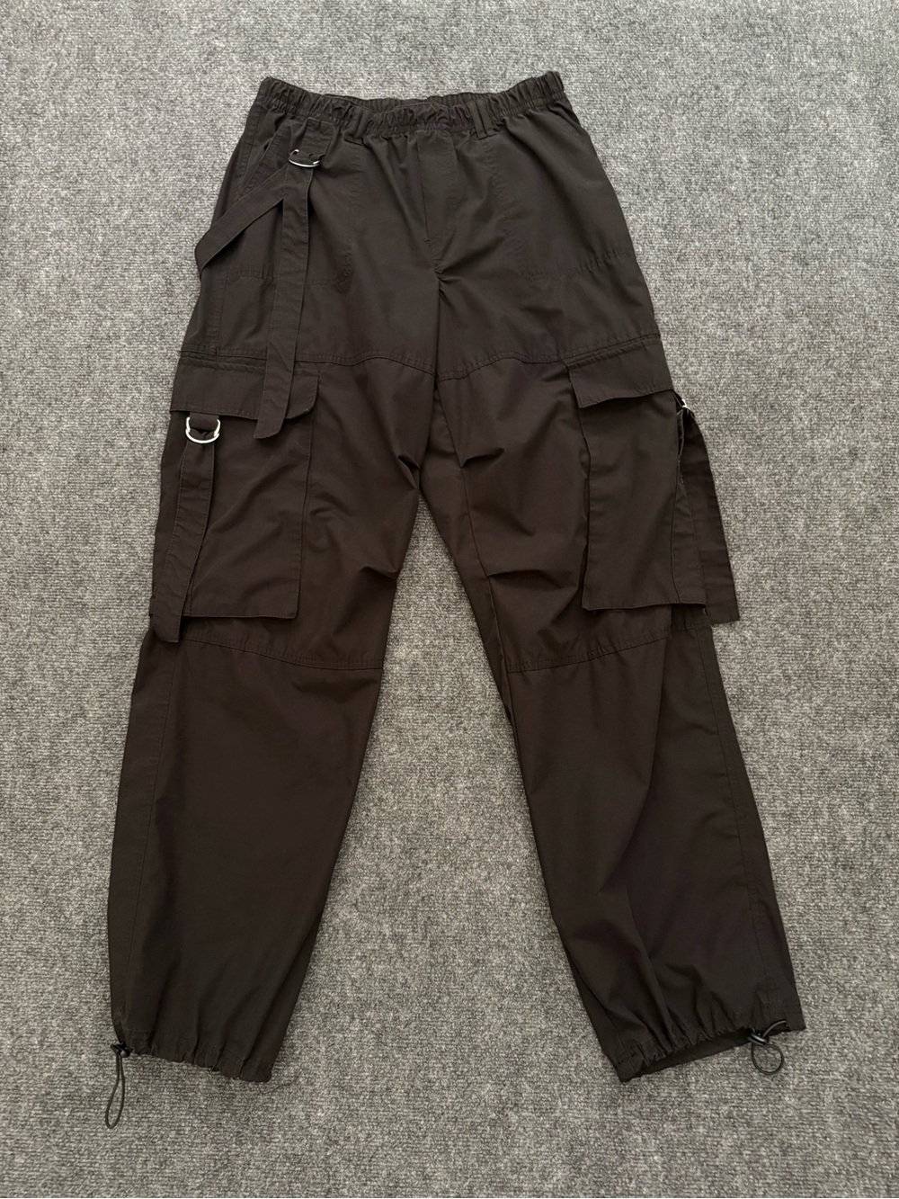 Orange Kiss Essentials Black Cargo Pants Size M Goth Punk Utility Techwear Y2K